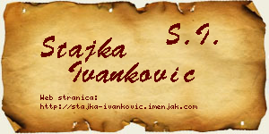 Stajka Ivanković vizit kartica